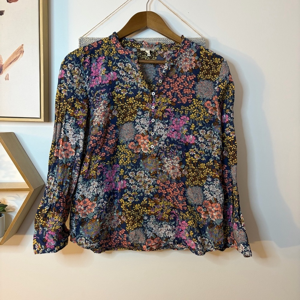 Talbots Floral Top Petite Small